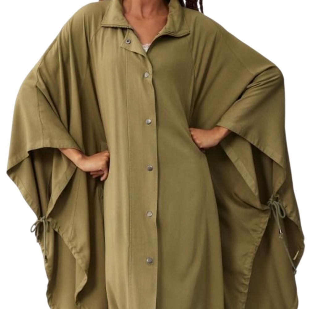 NWT Pilcro Anthropologie Jacket Womens One Size Olive Green Utility Relaxed Boho - Picture 2 of 11